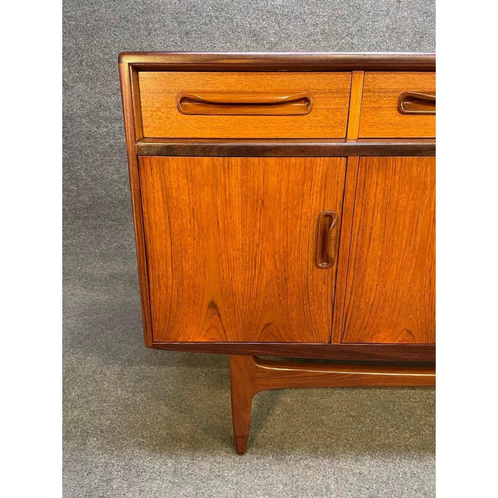 Scandinavian Modern Vintage British Mid-Century Modern Compact Teak 