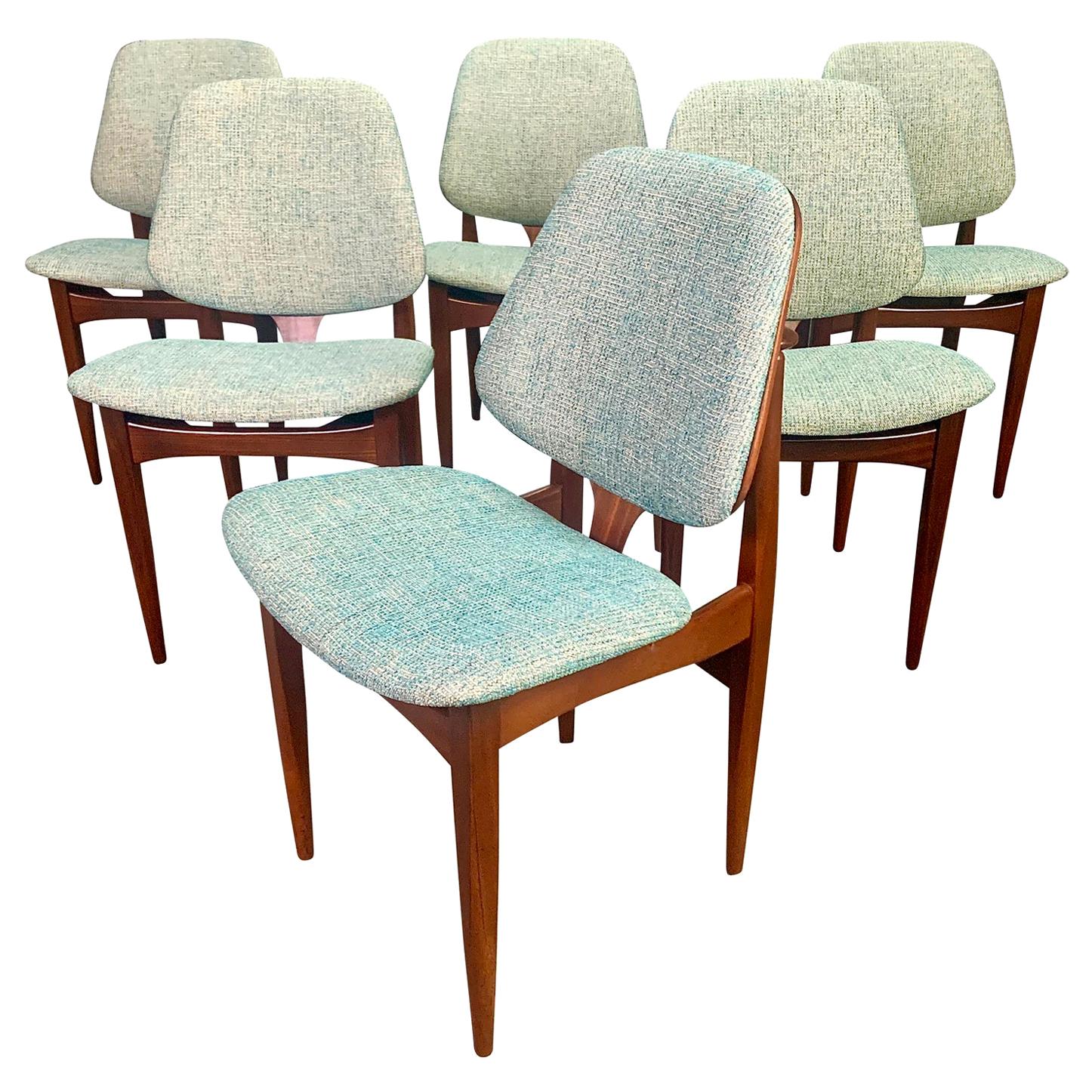Vintage British Mid-Century Modern Teak Chairs by Elliotts of Newbury, Set of 6