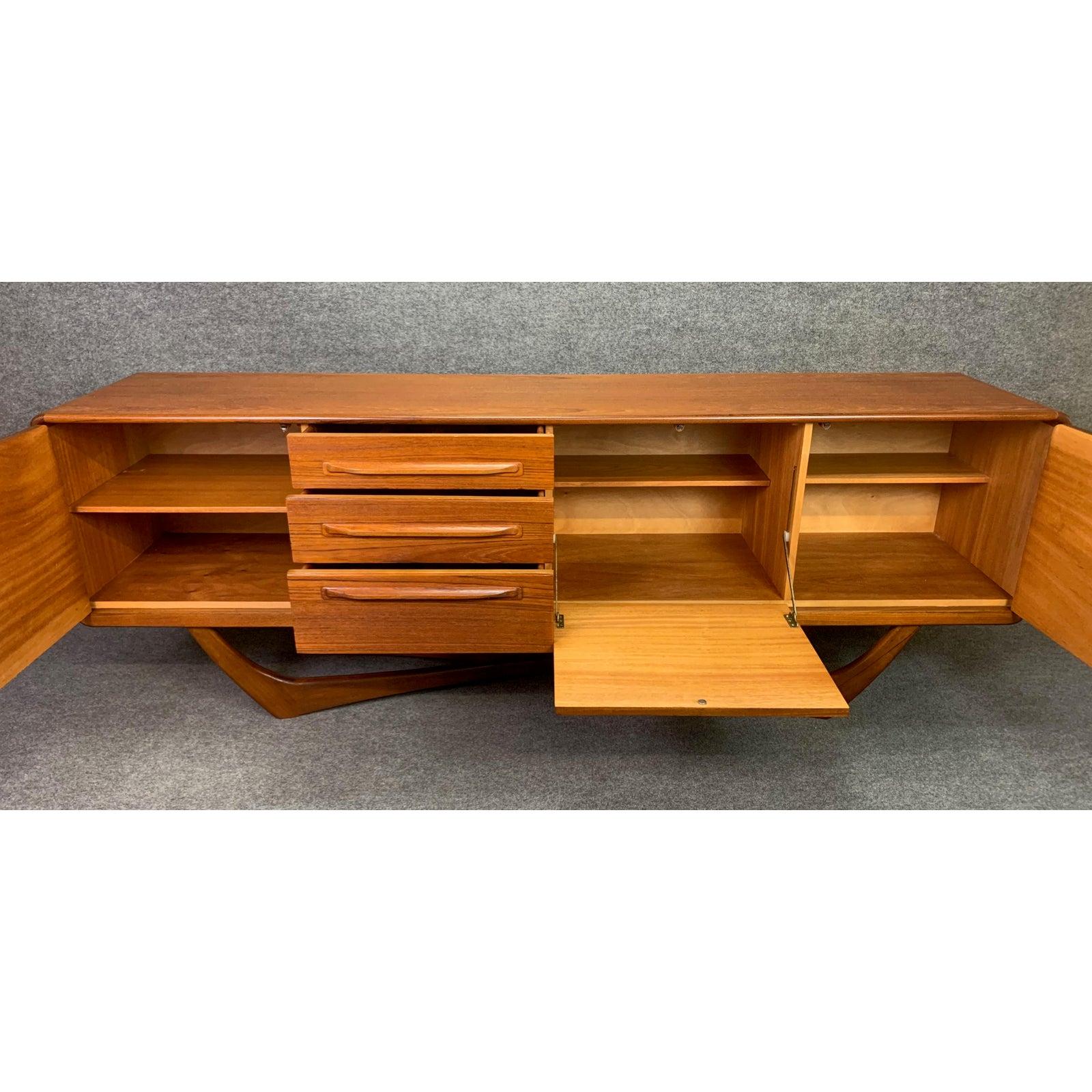 Woodwork Vintage British Mid-Century Modern Teak Credenza by Beithcraft