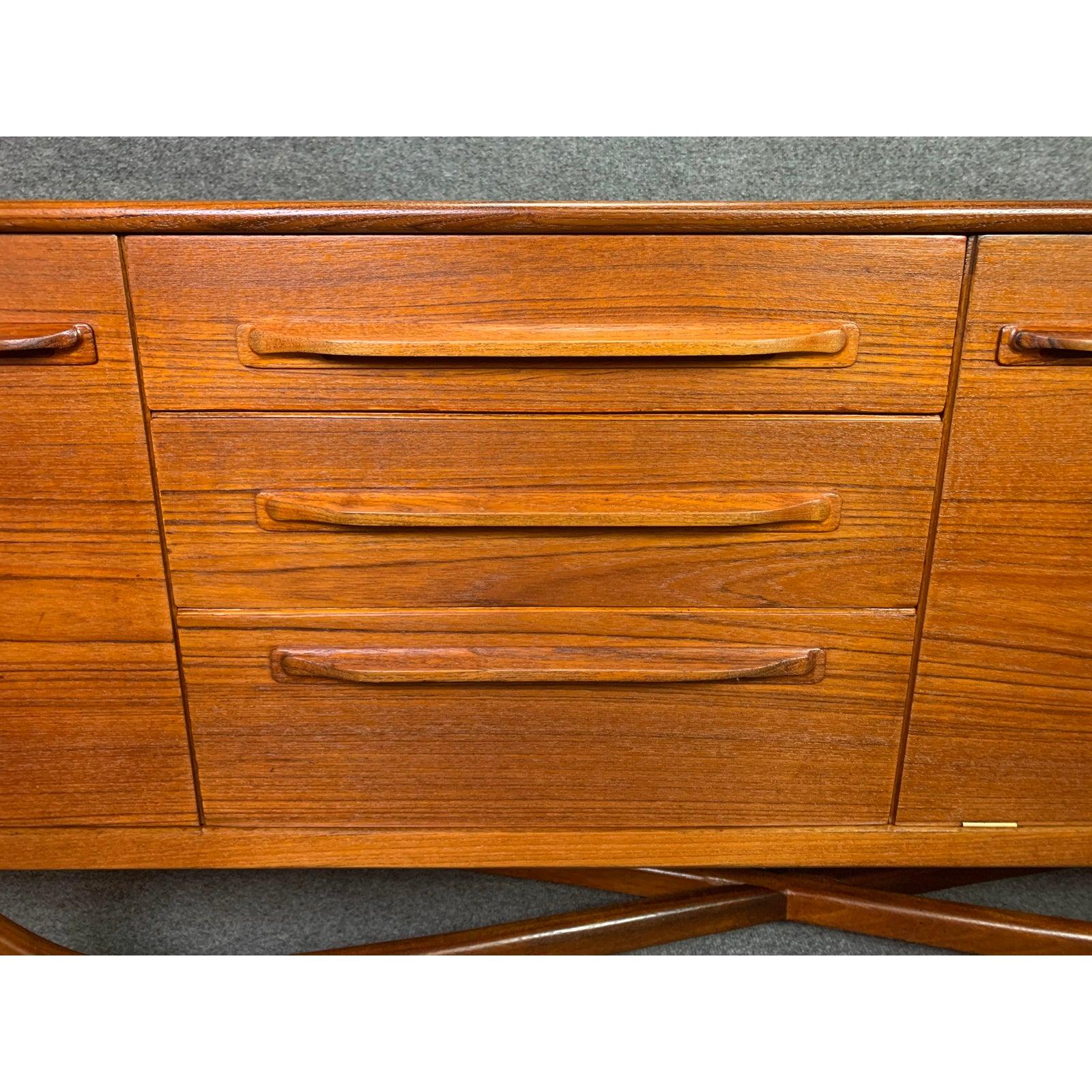 Mid-20th Century Vintage British Mid-Century Modern Teak Credenza by Beithcraft