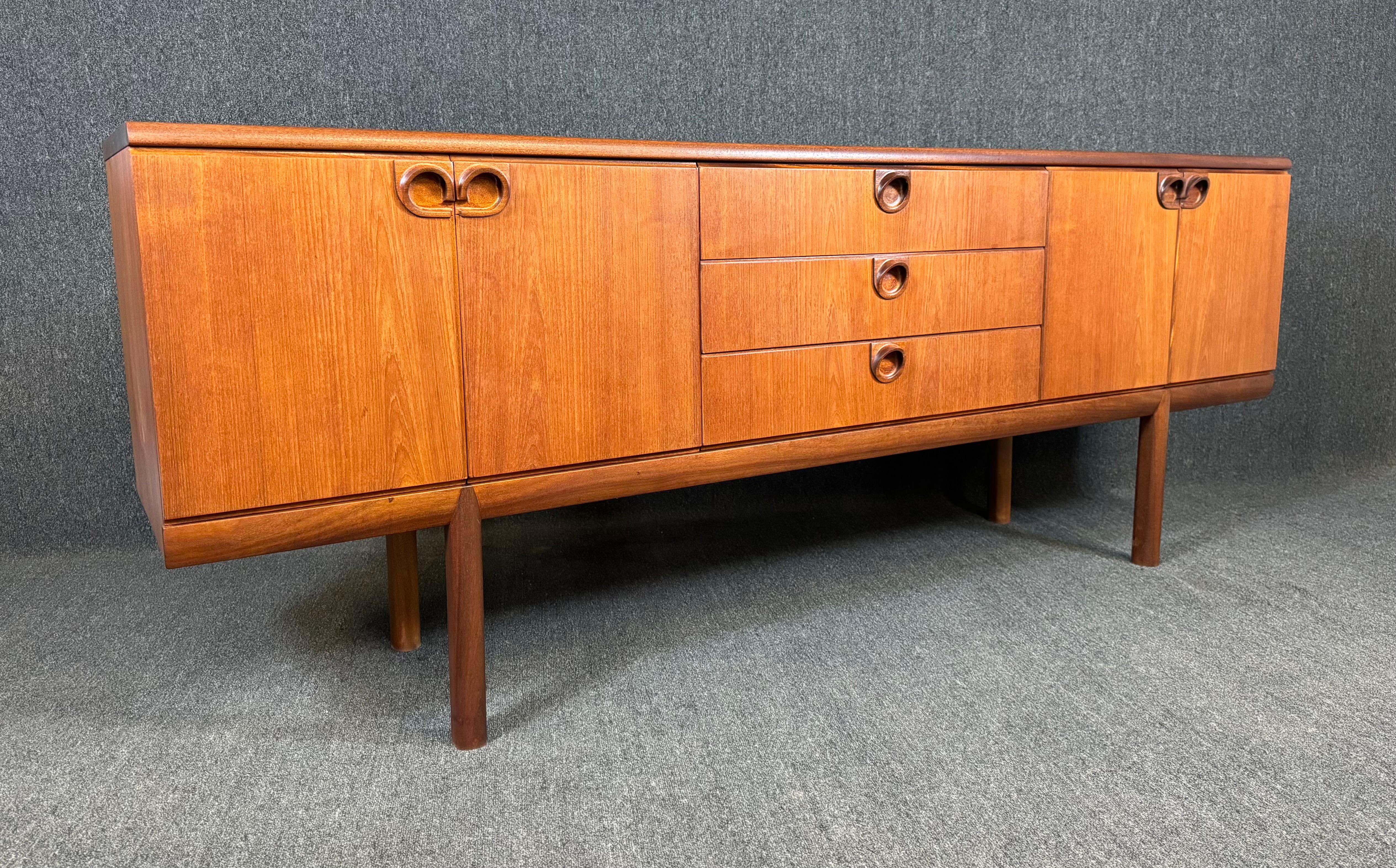 Scottish Vintage British Mid Century Modern Teak Credenza by McIntosh For Sale