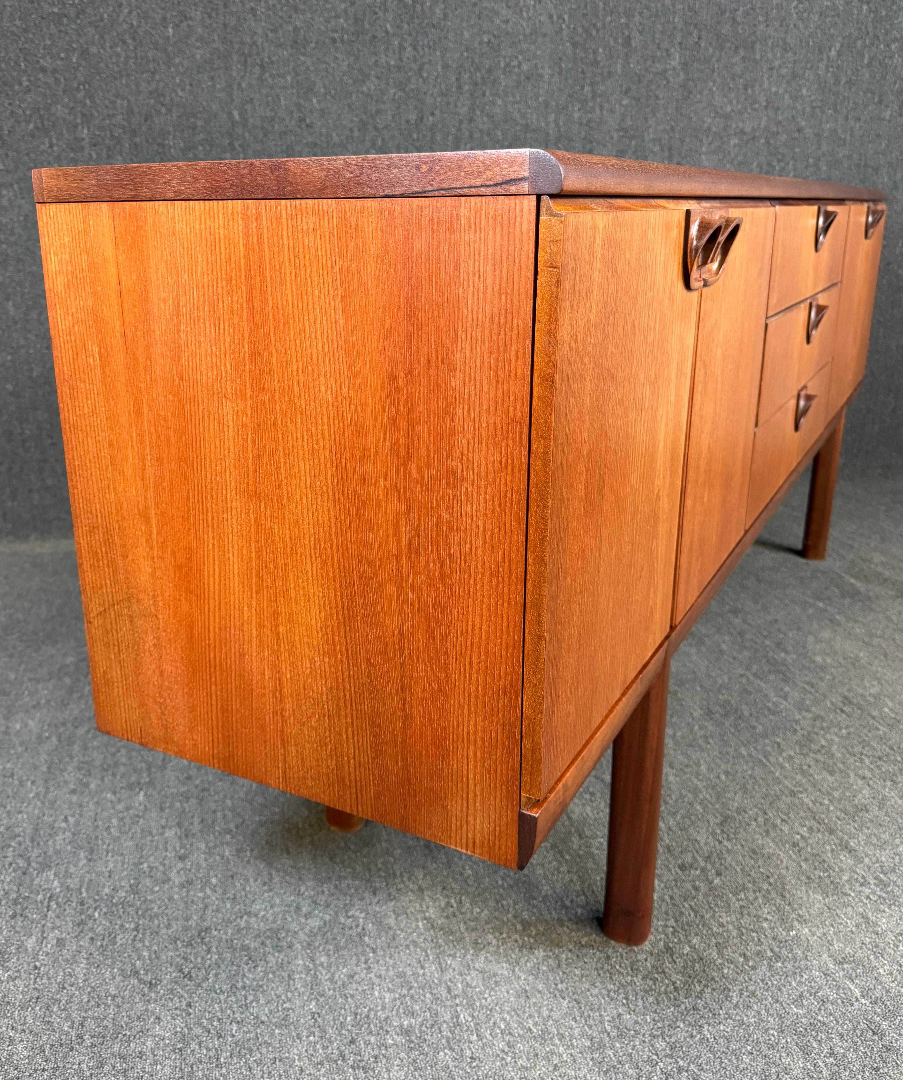 Woodwork Vintage British Mid Century Modern Teak Credenza by McIntosh For Sale