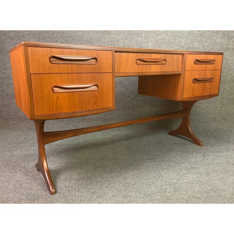 Vintage British Mid Century Modern Teak Desk Work Table By G Plan At 1stdibs