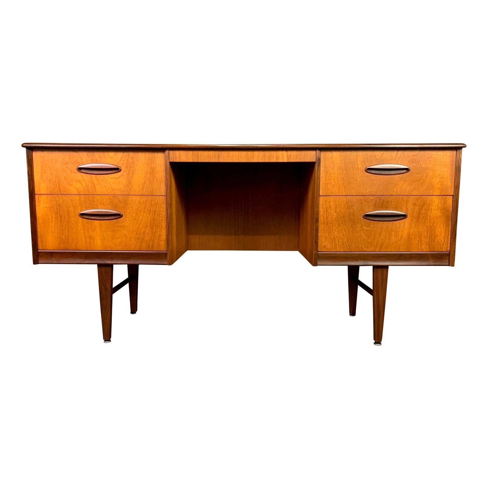 1950's Dutch Mid Century Modern Teak Desk at 1stdibs