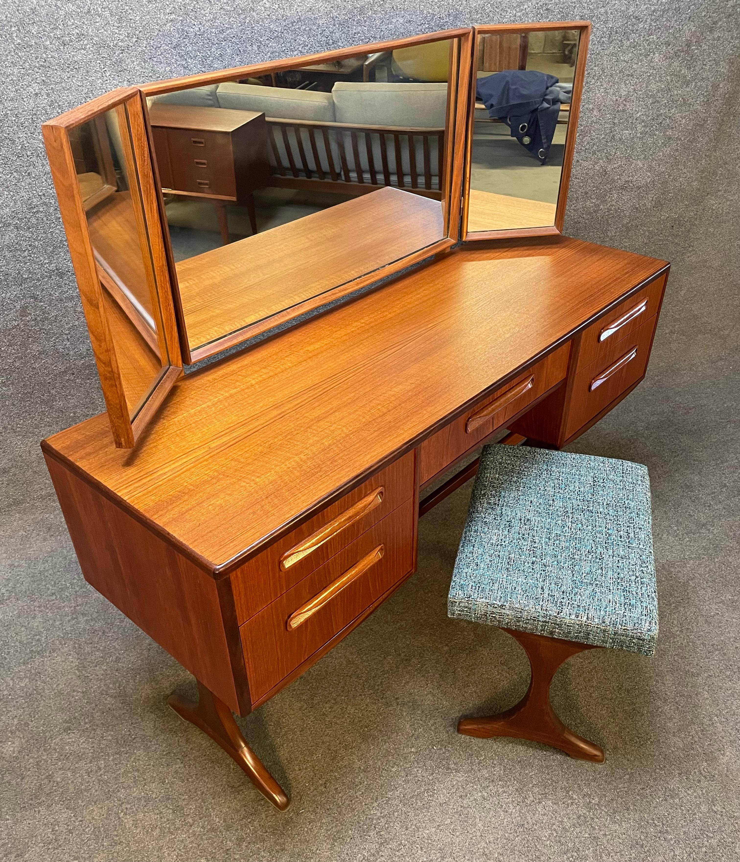 Mid-20th Century Vintage British Mid Century Modern Teak 