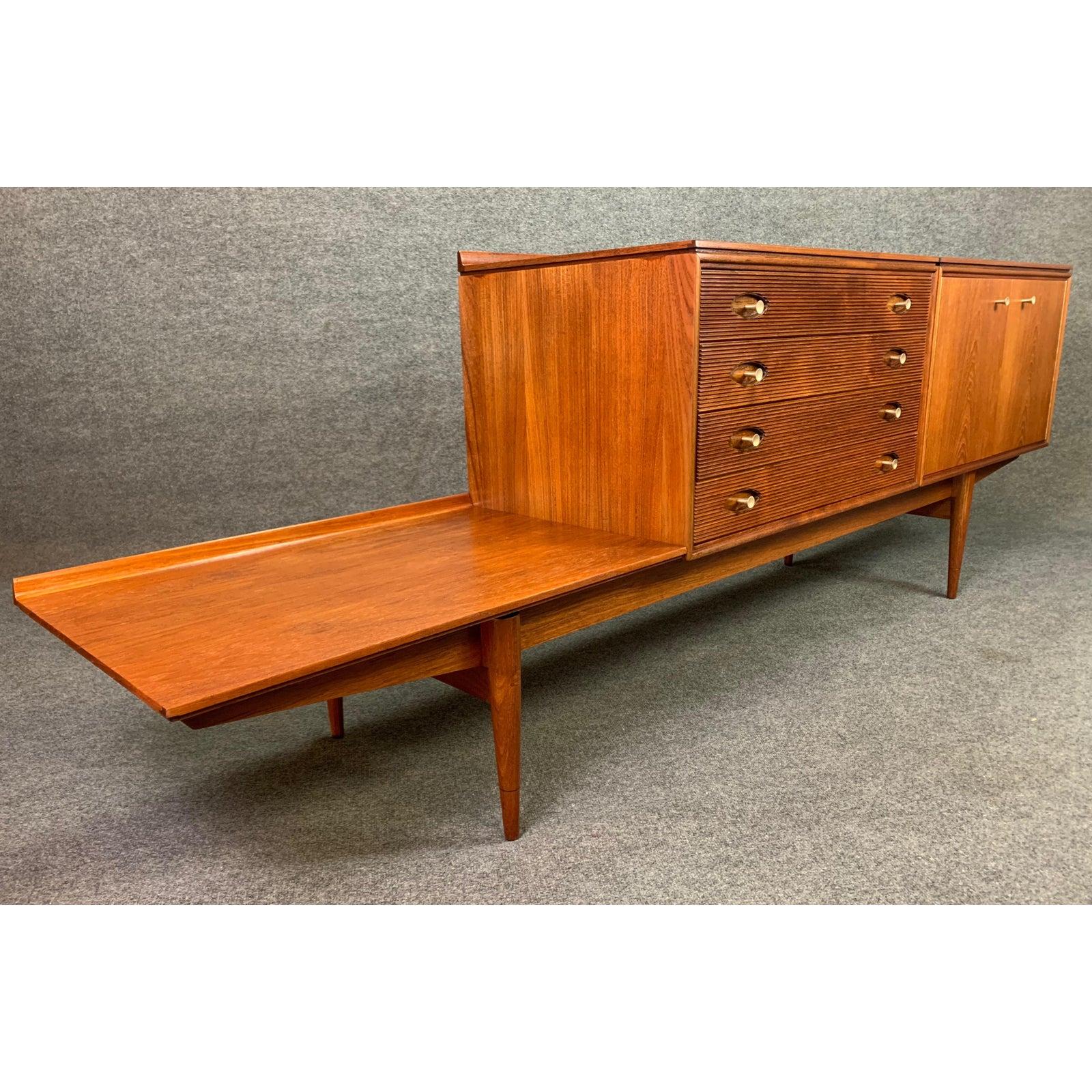 English Vintage British Mid-Century Modern Teak Modular Credenza by Robert Heritage