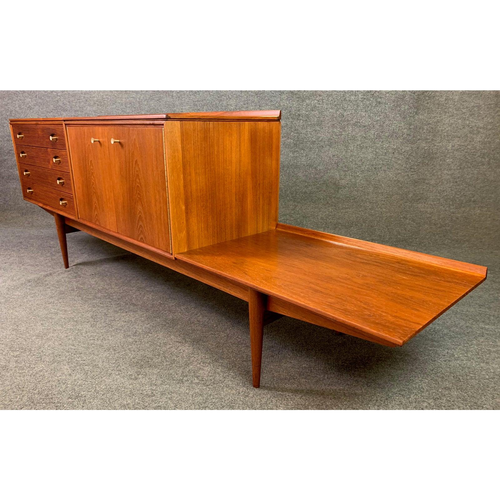 Woodwork Vintage British Mid-Century Modern Teak Modular Credenza by Robert Heritage