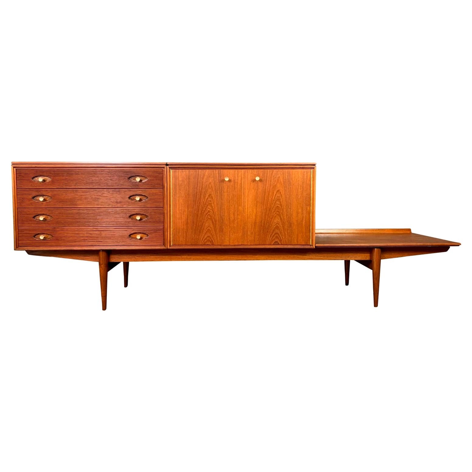 Vintage British Mid-Century Modern Teak Modular Credenza by Robert Heritage