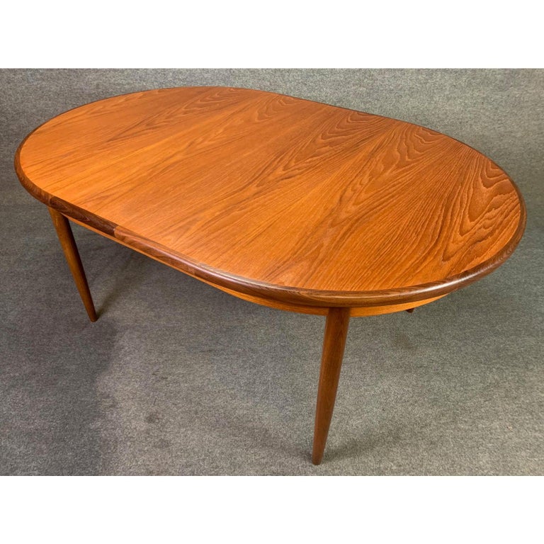 Vintage British Mid-Century Modern Teak Oval Dining Table ...