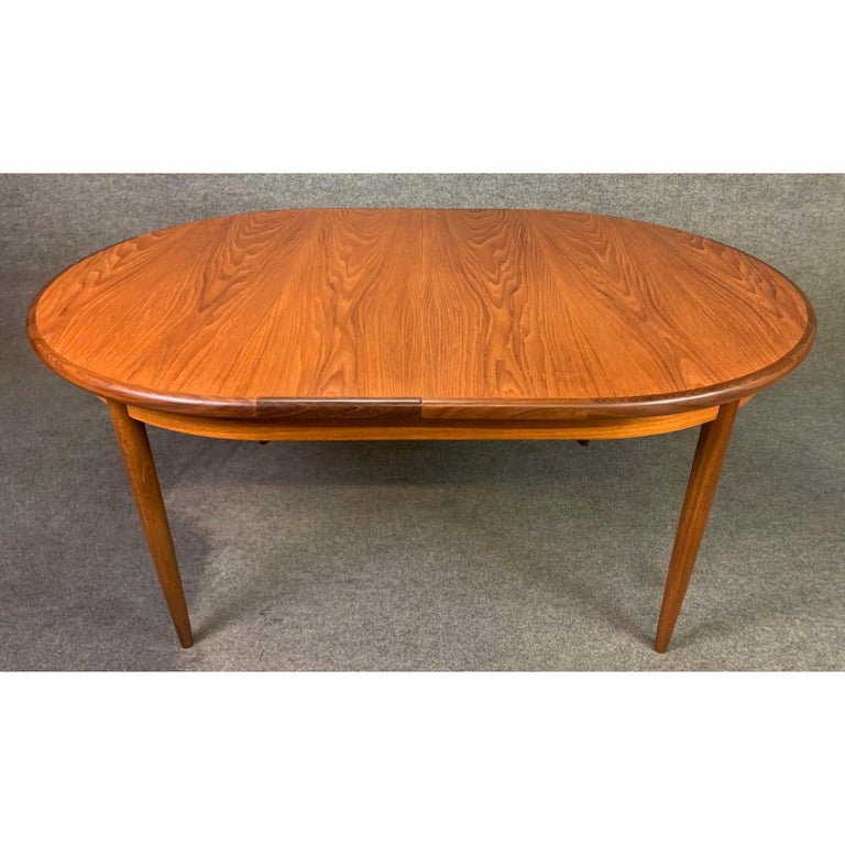 Vintage British Mid-Century Modern Teak Oval Dining Table ...