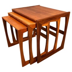 Vintage British Mid-Century Modern Teak "Quadrille" Nesting Tables by G Plan