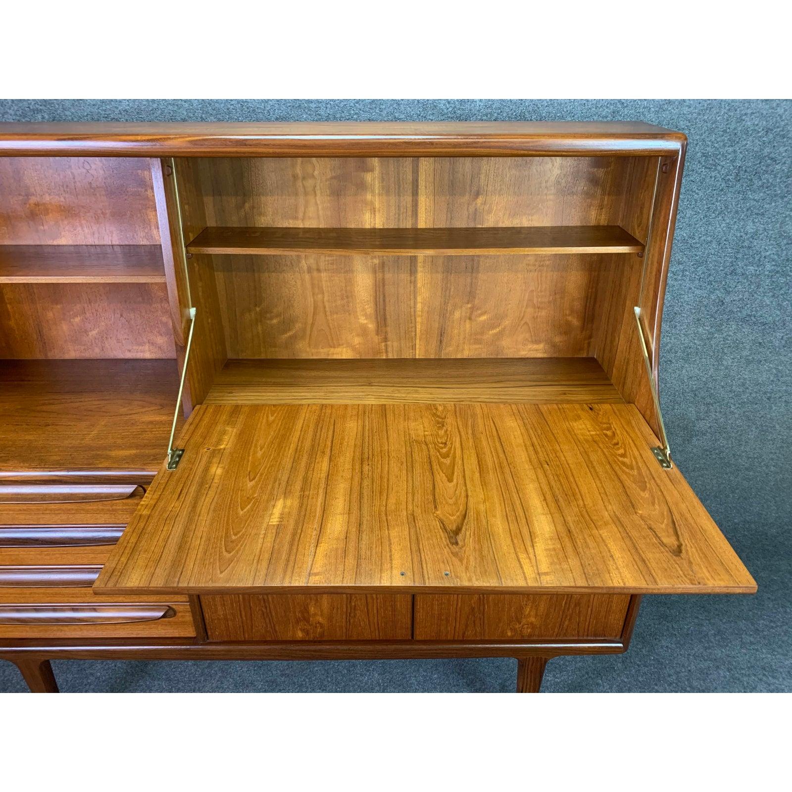Woodwork Vintage British Mid-Century Modern Teak Secretary Desk by A. Younger Ltd.