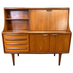 Vintage British Mid-Century Modern Teak Secretary Desk by A. Younger Ltd.