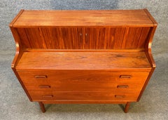 Vintage British Mid-Century Modern Teak Secretary Desk by Johannes Sorth
