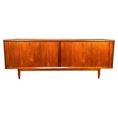 Vintage British Mid-Century Modern Teak Tambour Door Credenza by Frank Guille