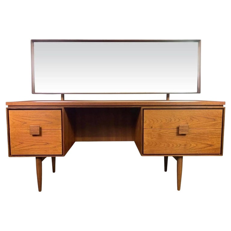 Vintage British Mid Century Modern Teak Vanity by Kofod Larsen for G