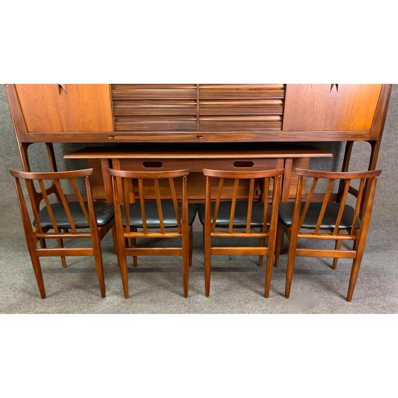 Scandinavian Modern Vintage British Midcentury Teak Credenza-Dining Set by Elliotts of Newbury For Sale