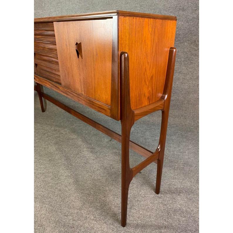 Woodwork Vintage British Midcentury Teak Credenza-Dining Set by Elliotts of Newbury For Sale