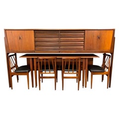 Retro British Midcentury Teak Credenza-Dining Set by Elliotts of Newbury