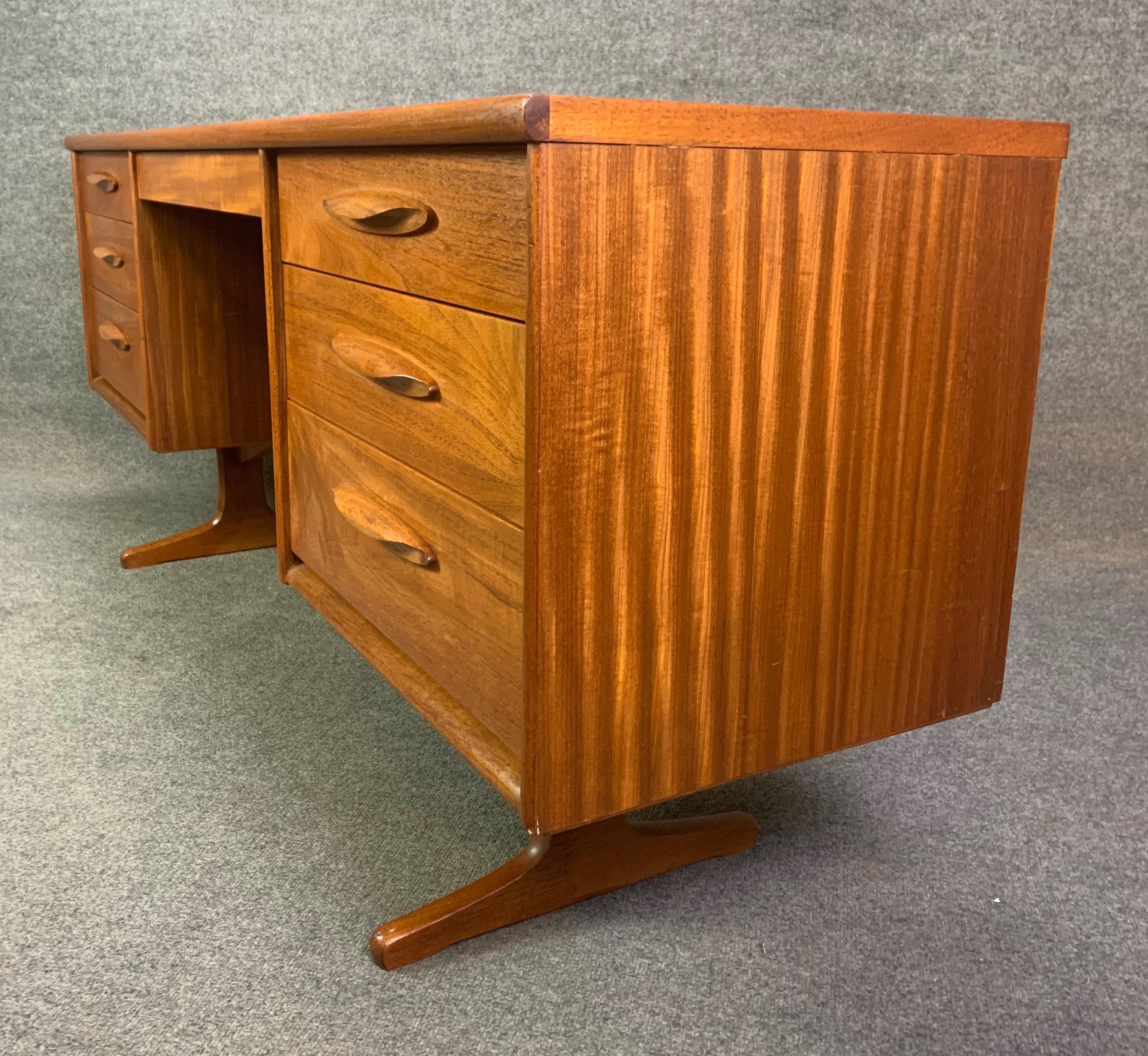 English Vintage British Midcentury Teak Desk Worktable by Frank Guille for Austinsuite For Sale