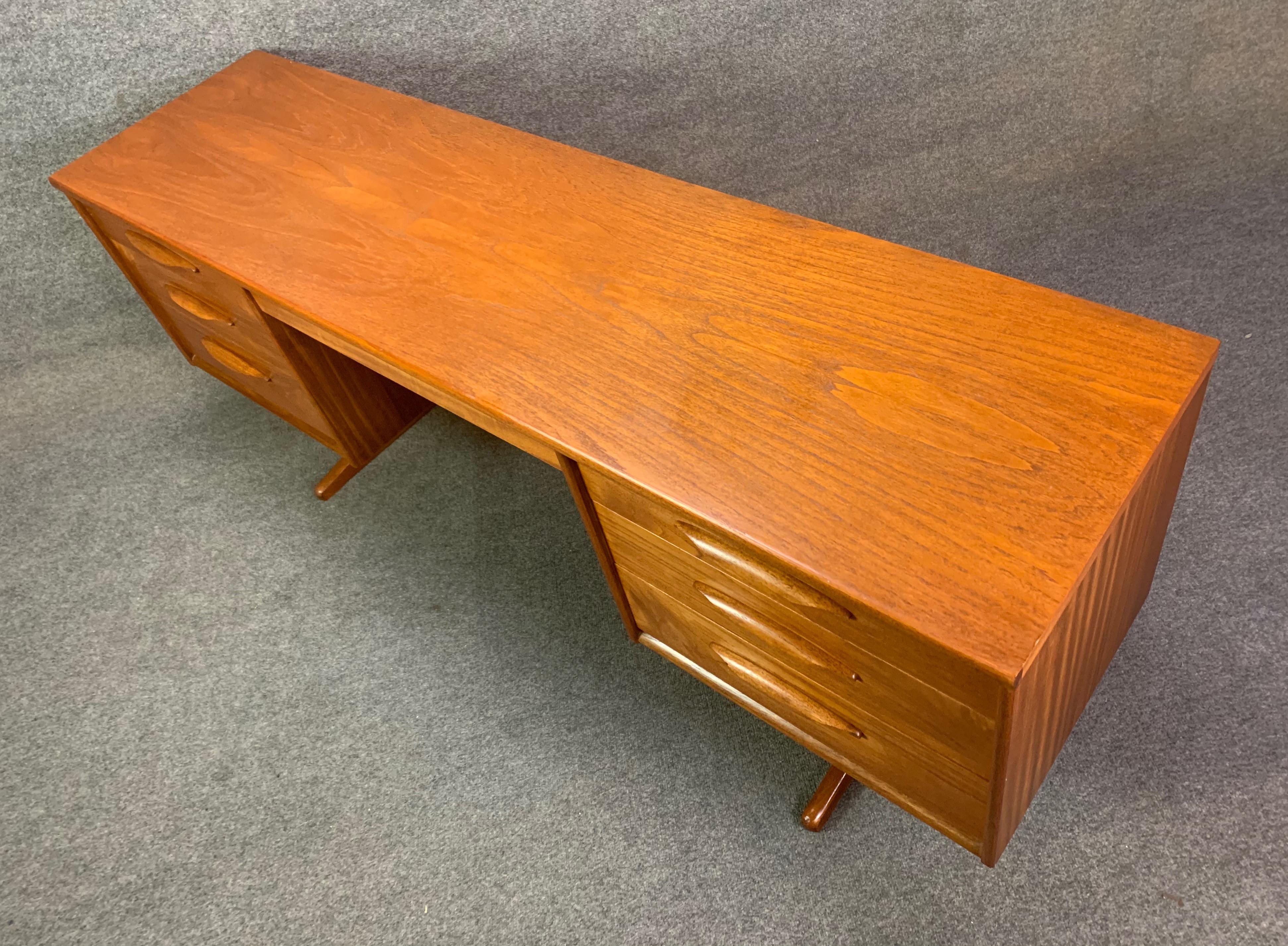 Woodwork Vintage British Midcentury Teak Desk Worktable by Frank Guille for Austinsuite For Sale