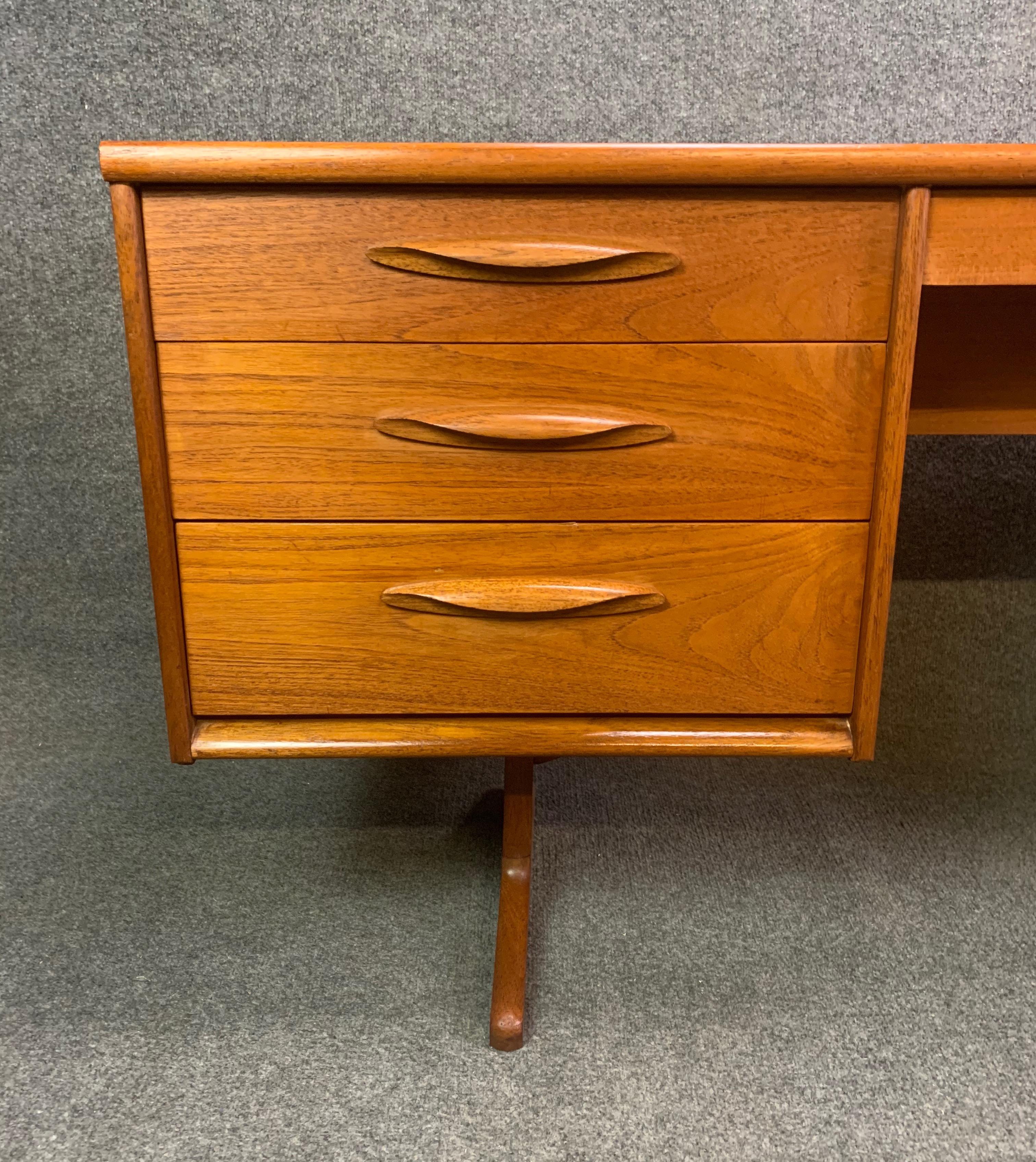 Mid-20th Century Vintage British Midcentury Teak Desk Worktable by Frank Guille for Austinsuite For Sale