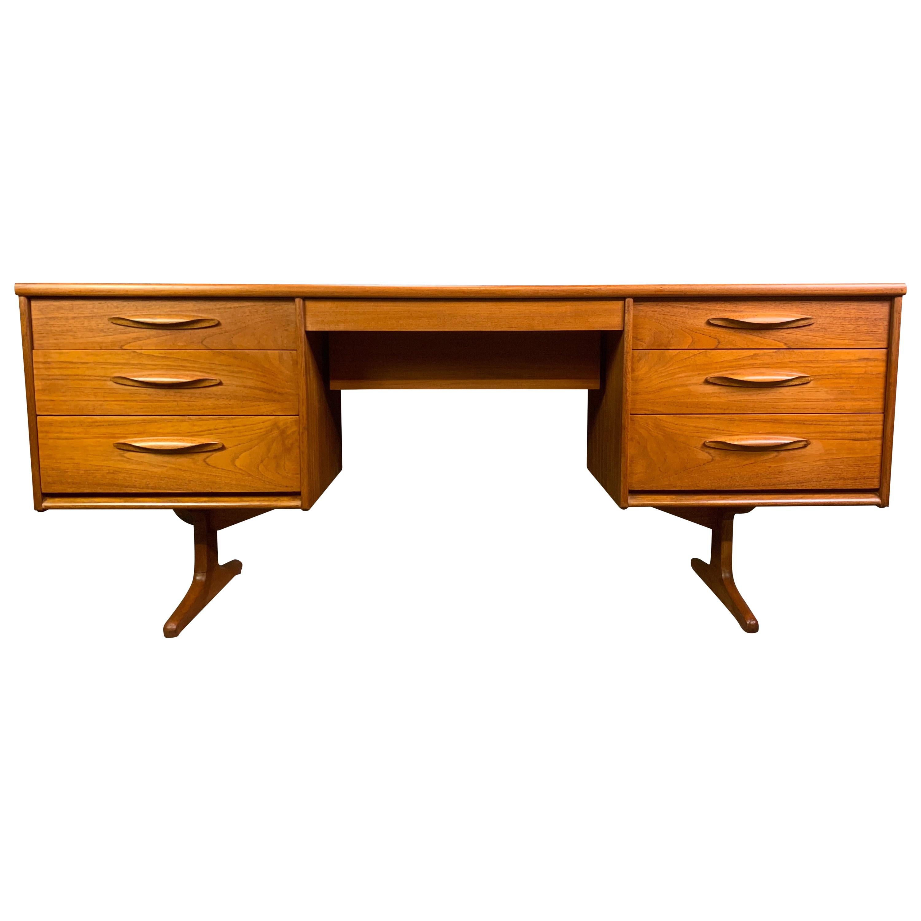 Vintage British Midcentury Teak Desk Worktable by Frank Guille for Austinsuite For Sale