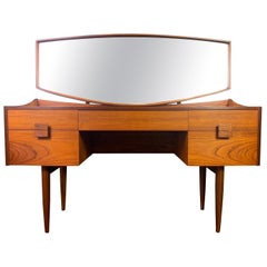 Retro British Midcentury Teak Vanity and Mirror by Kofod Larsen for G Plan