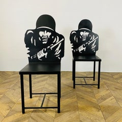 Vintage British Military 'Figure 11' Metal Field Target Chairs, Set of 2