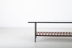 Vintage British Modernist Bench / Coffee Table in Marble Iron & Afromosia c1950s