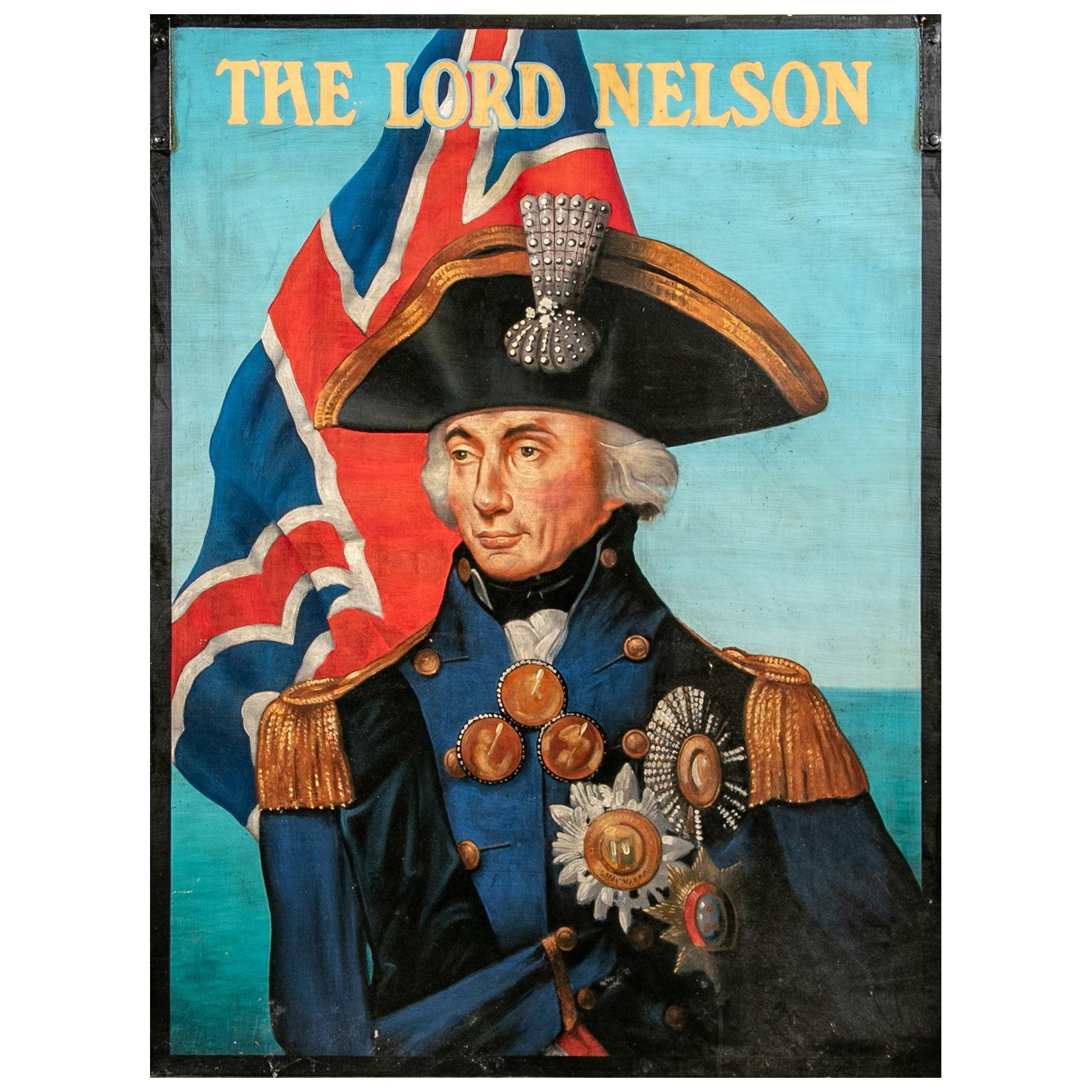 Vintage British Reproduction Pub Sign, "The Lord Nelson"
