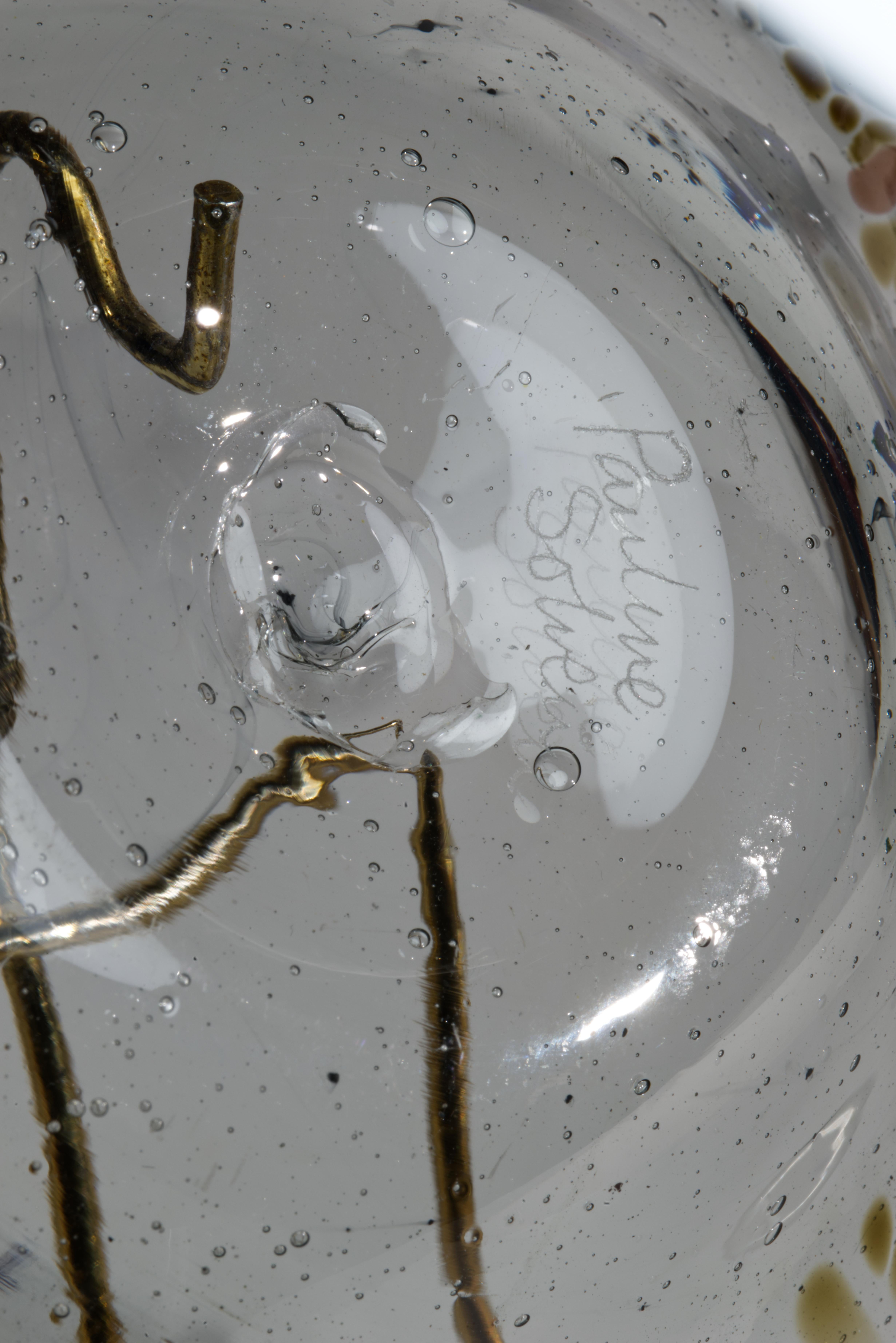 Vintage British Studio Art Glass Bowl by Pauline Solven For Sale 1