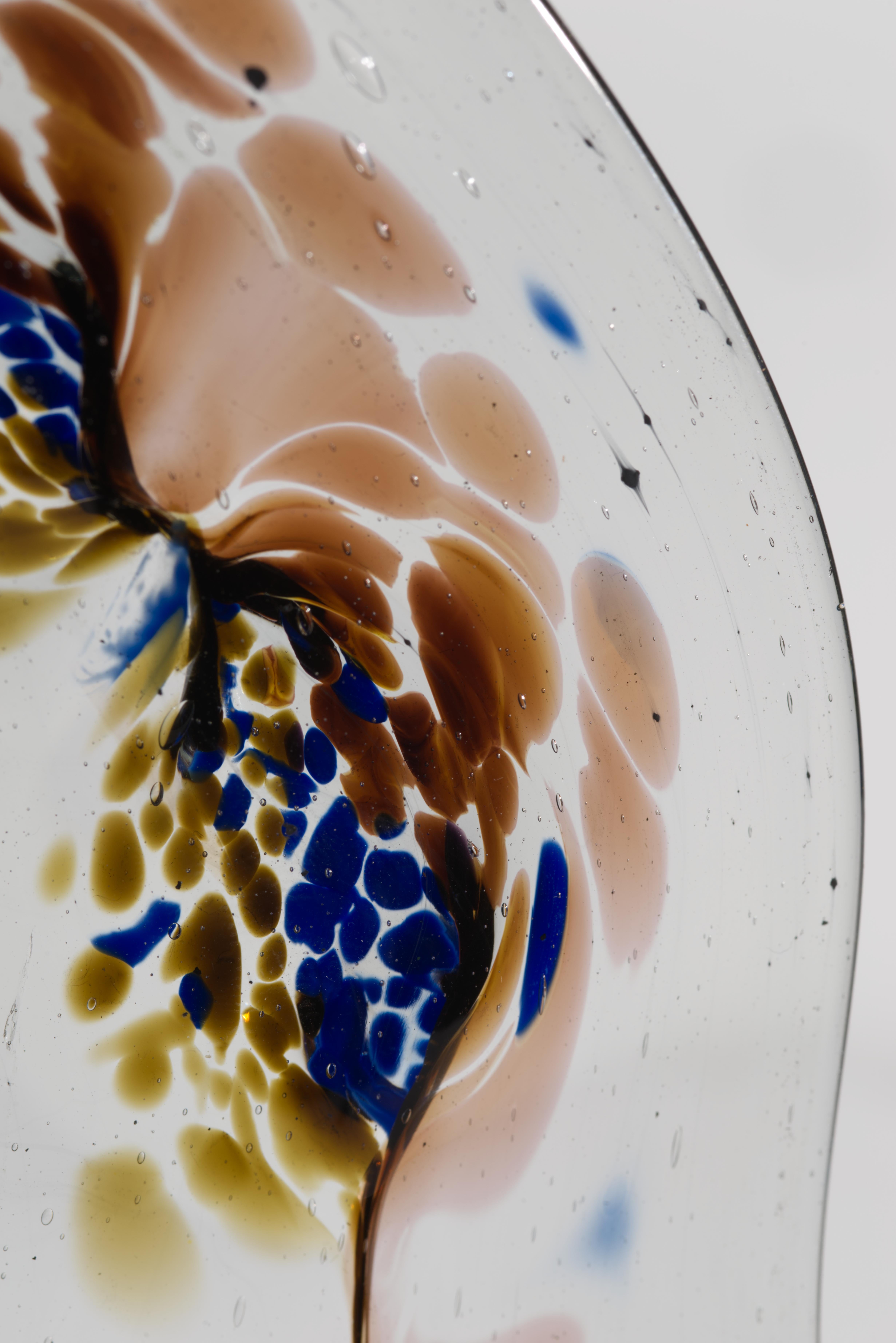 Vintage British Studio Art Glass Bowl by Pauline Solven For Sale 3