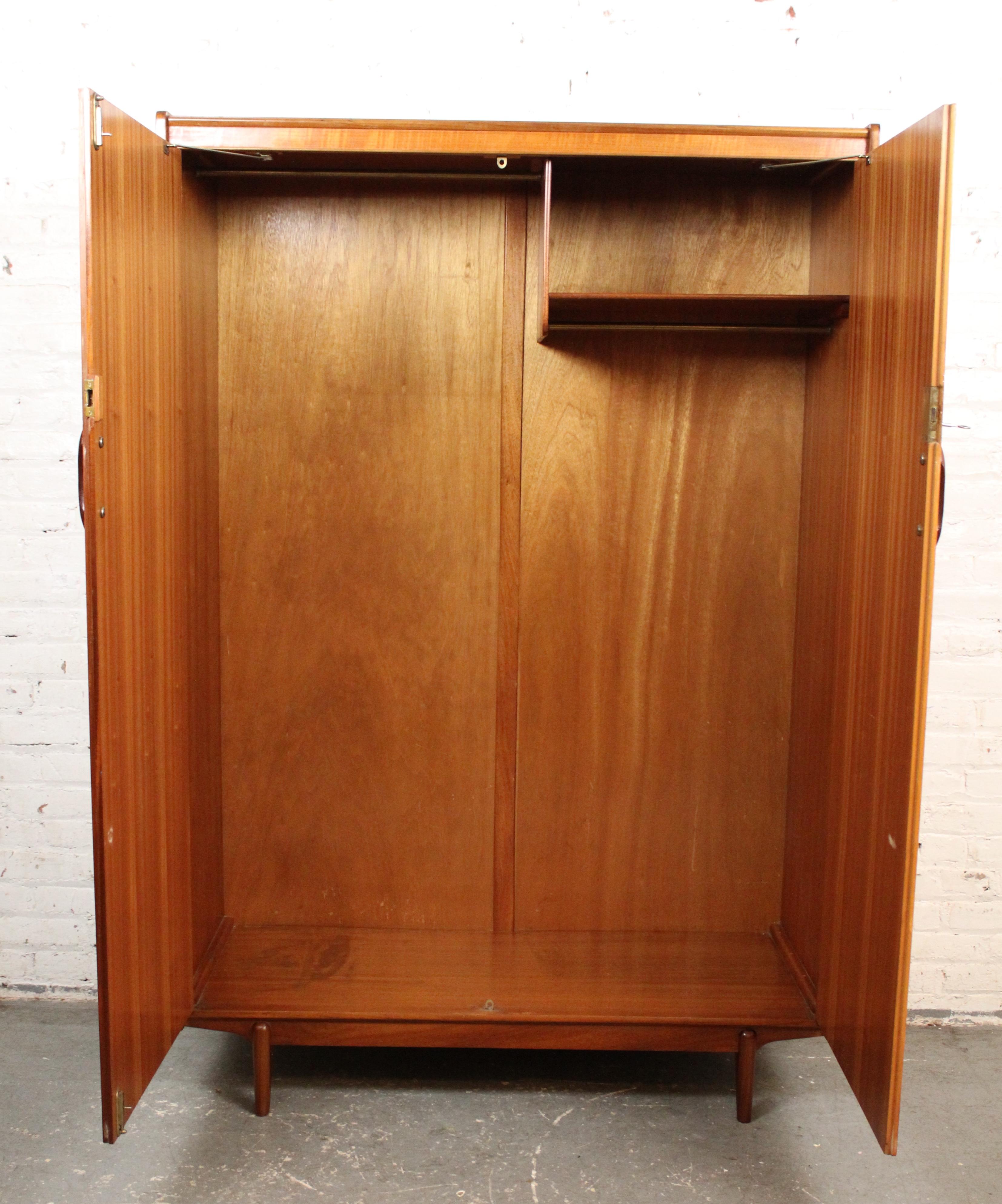 Mid-Century Modern Vintage British Teak Wardrobe