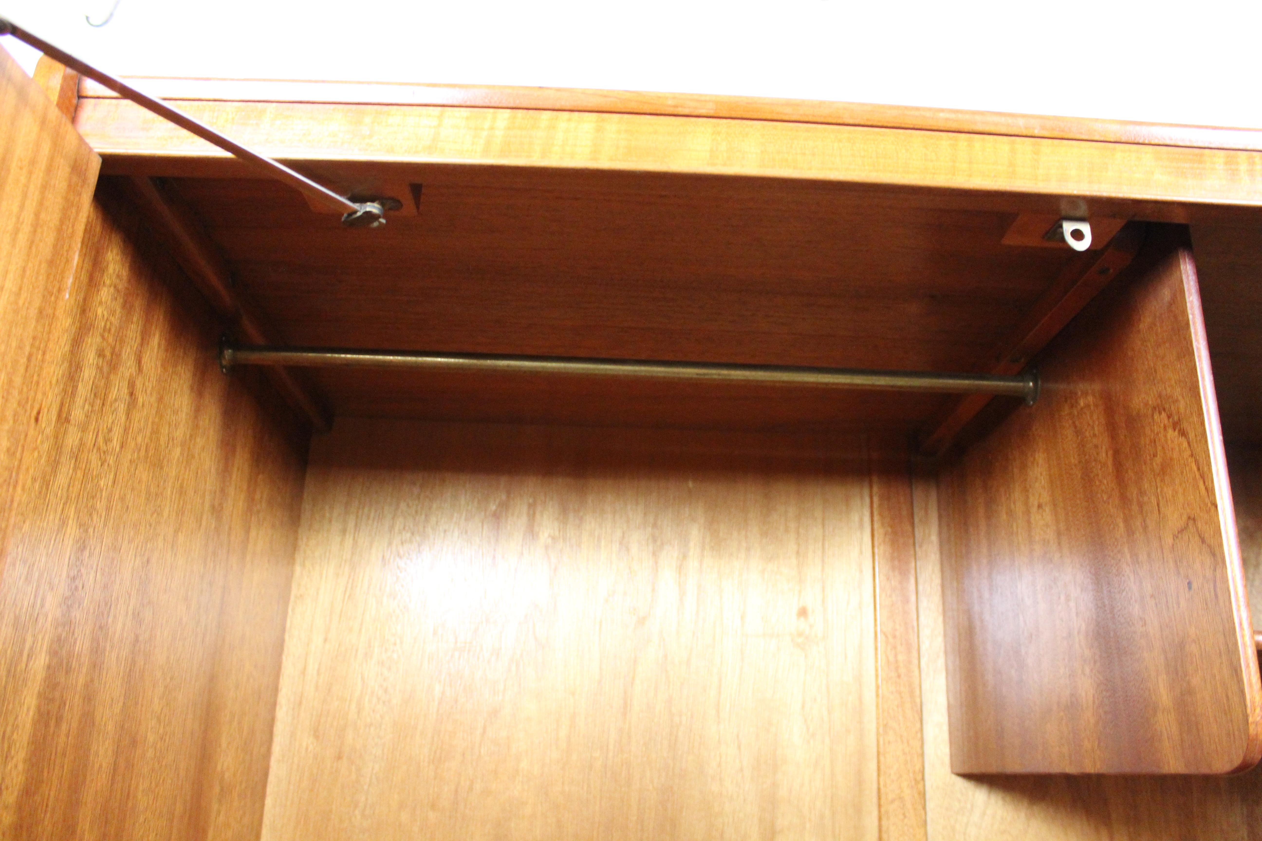 Vintage British Teak Wardrobe In Good Condition In Brooklyn, NY
