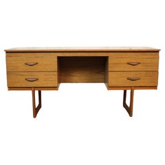 Vintage British Wood Grain Laminate Desk