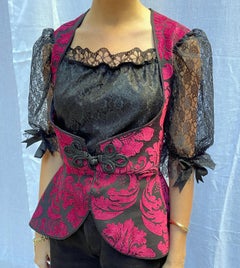 Vintage Brocade and Lace Dirndl Top