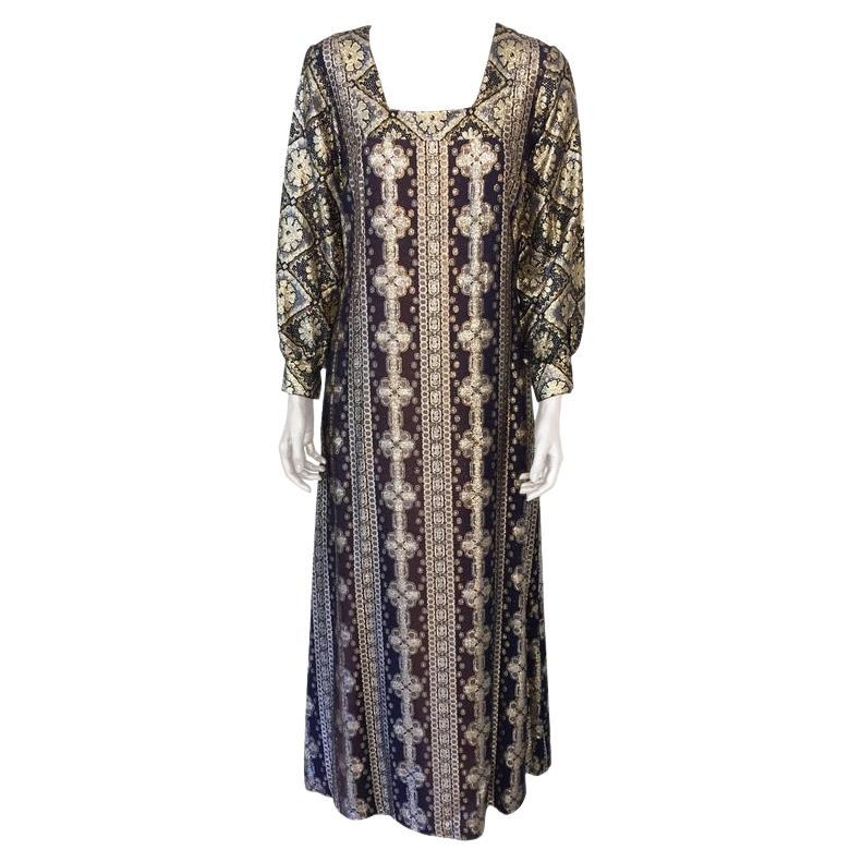 Vintage Brocade Caftan by Bob Cunningham Nellica Beitner Neiman Marcus Size S For Sale