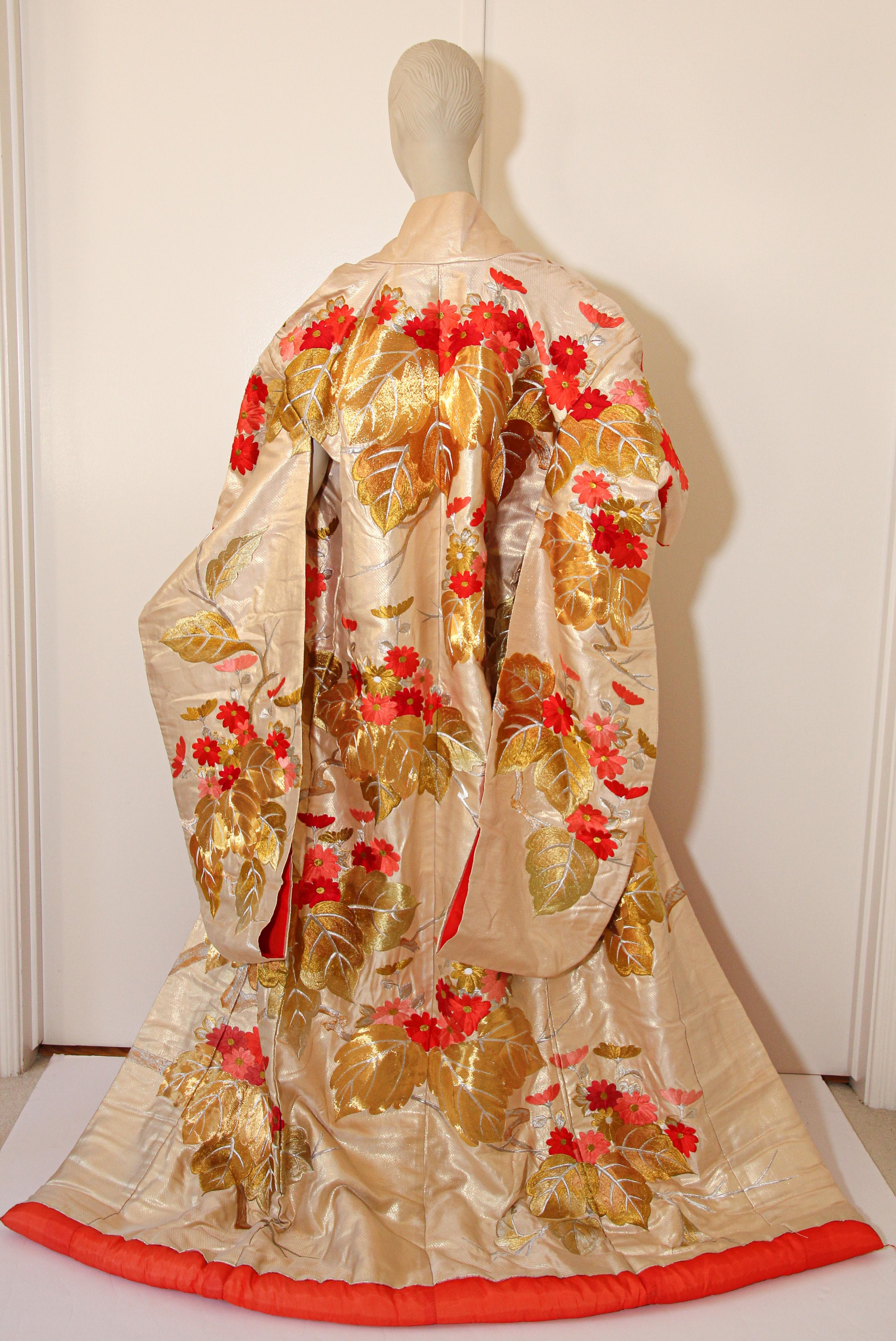 Vintage Brocade Japanese Ceremonial Kimono 1