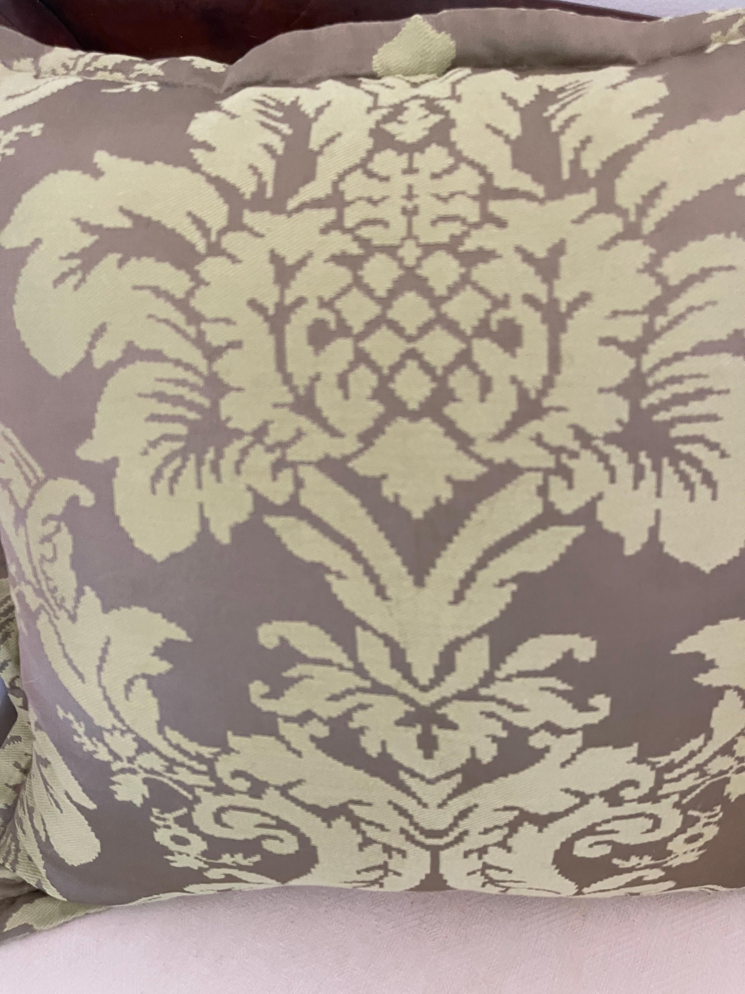 Vintage Brocade Pillow With Feather Down Insert In Good Condition For Sale In Boca Raton, FL