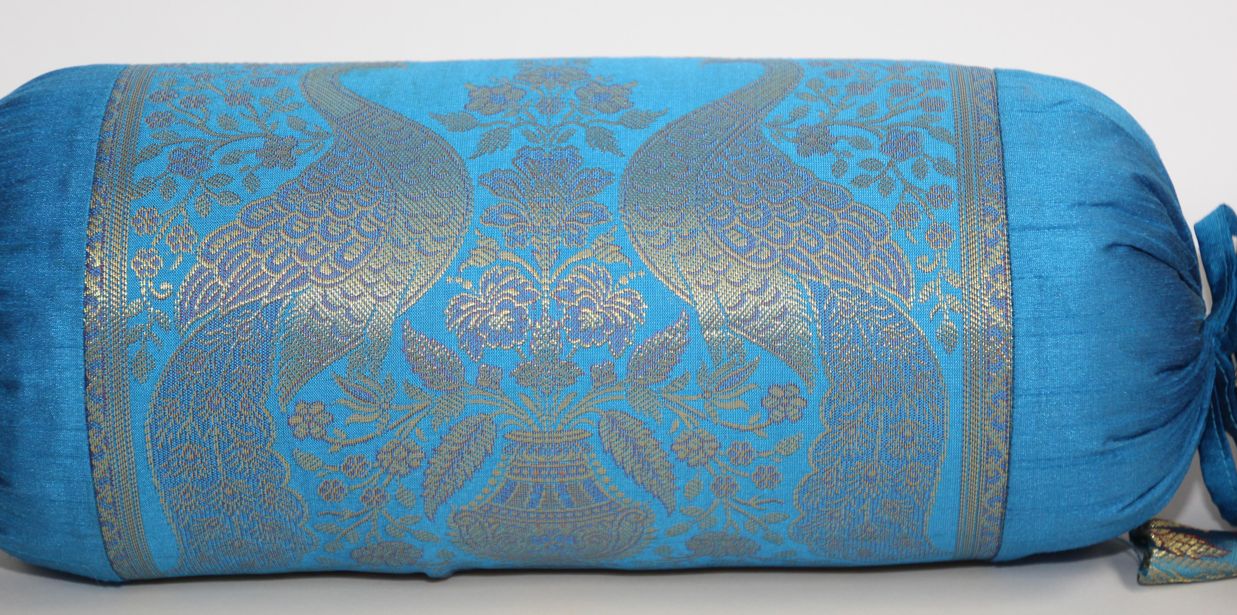 turquoise bolster pillow