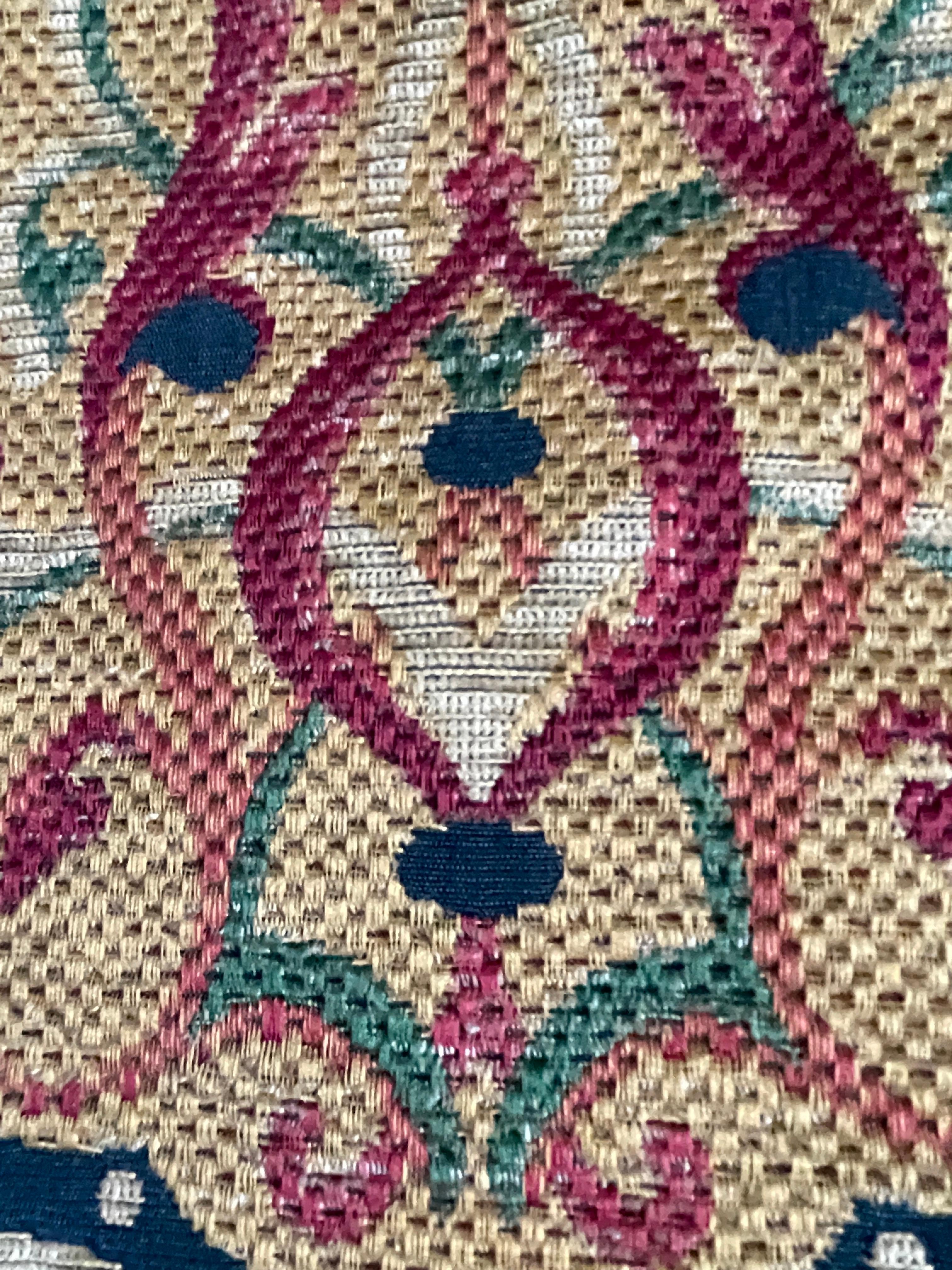 Woven Vintage Brocade Strapwork Curtains Arts & Crafts style 82