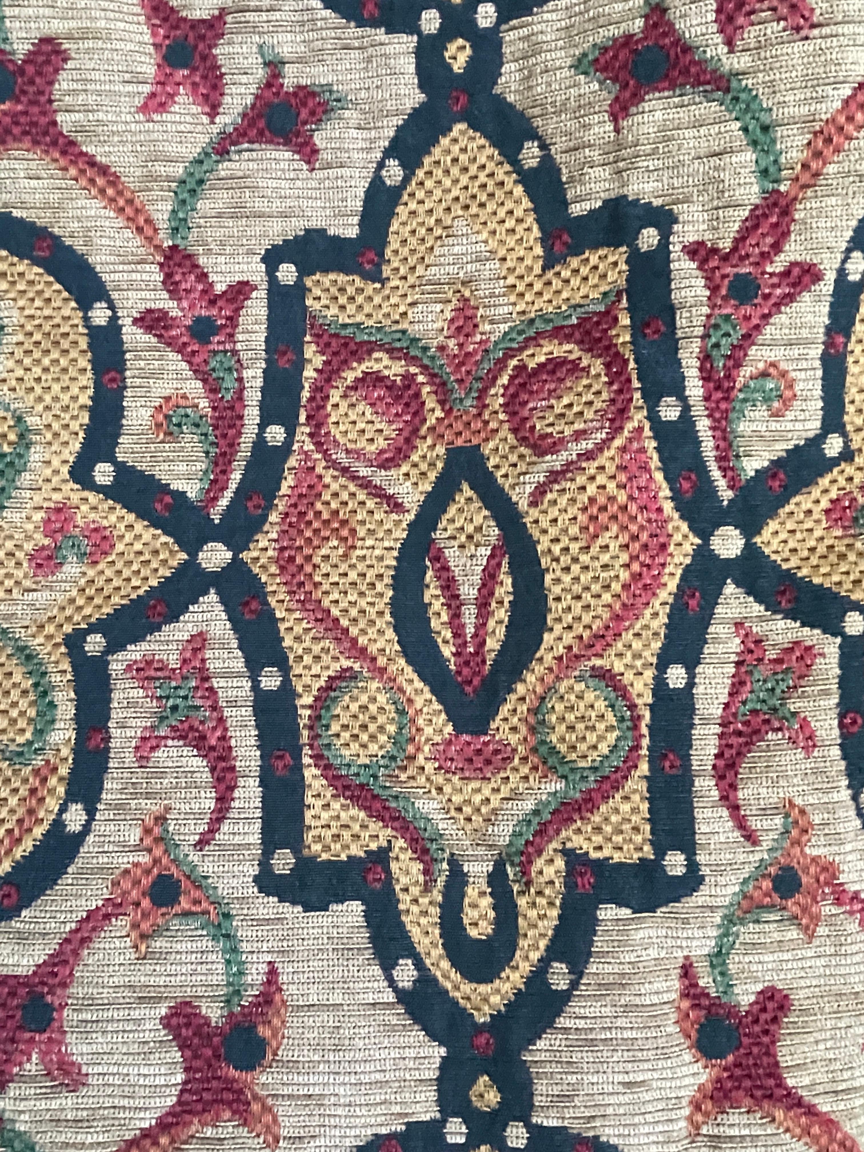 Vintage Brocade Strapwork Curtains Arts & Crafts style 82