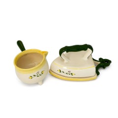 Vintage Brock of California Farmhouse Ceramic Butter Dish and Creamer Set