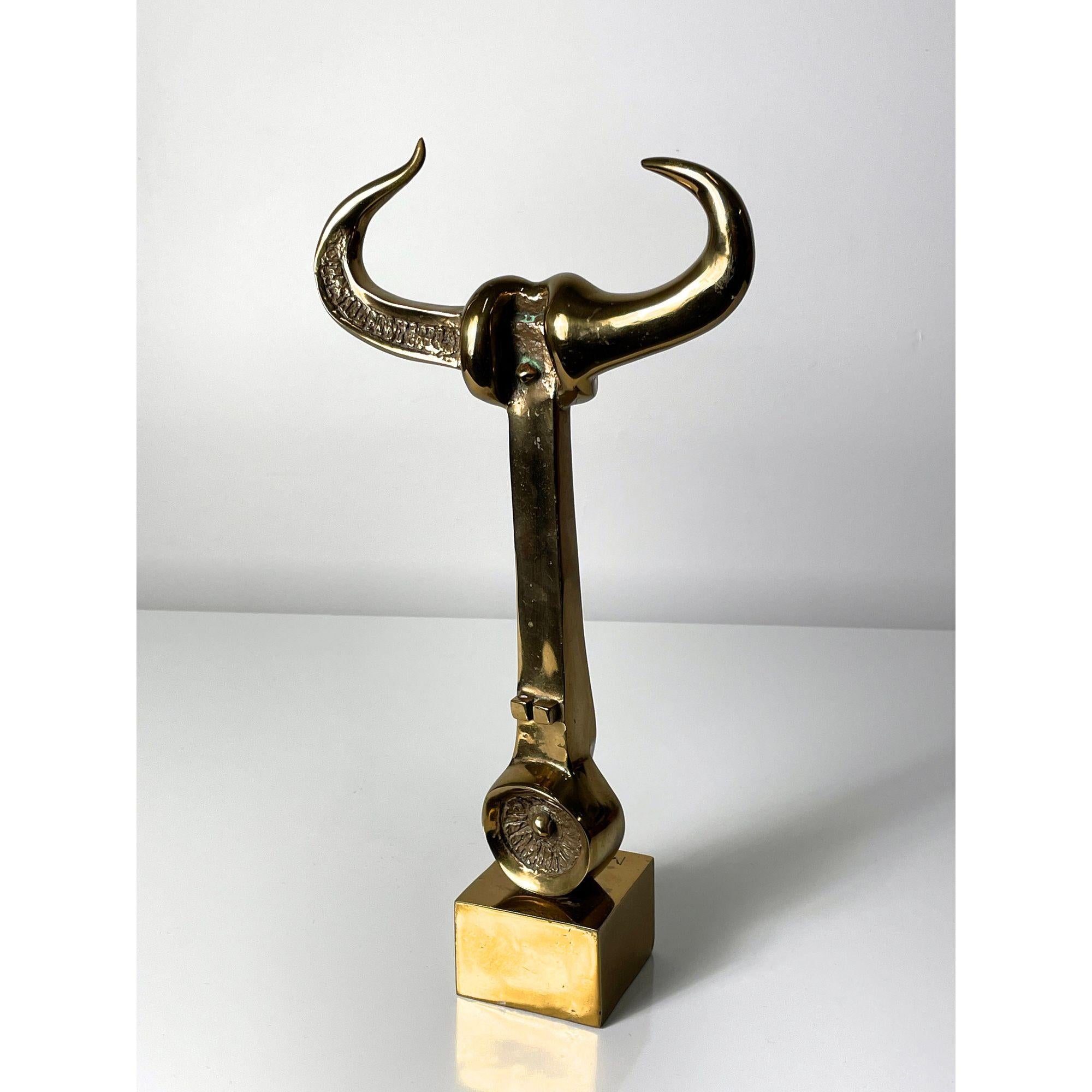Vintage Bronze Abstract Brutalist Bull Fighter Sculpture by Prince Monyo, 1970s In Good Condition For Sale In Troy, MI