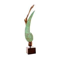 Vintage Bronze and Driftwood Sculpture by A. Altmann