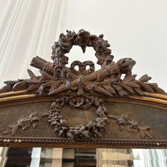 Vintage Bronze and Giltwood French Roses Mirror