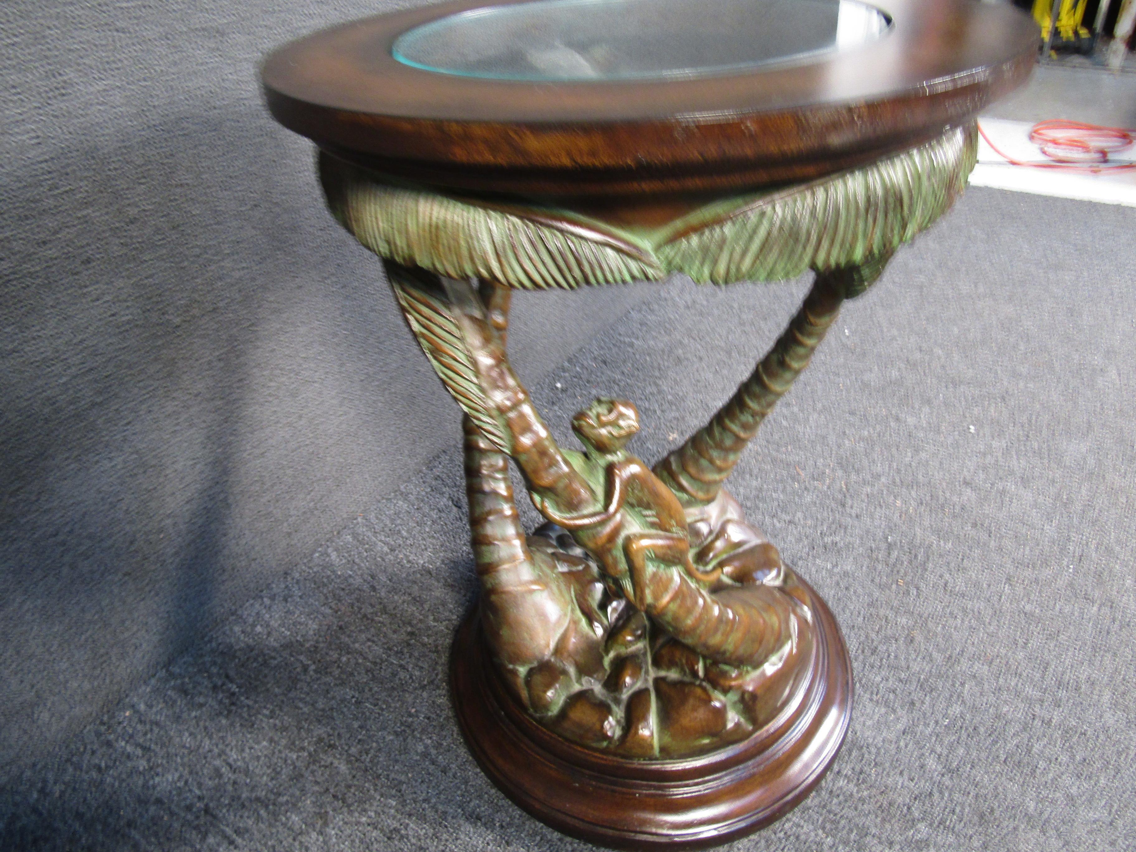 Other Vintage Bronze and Glass End Table