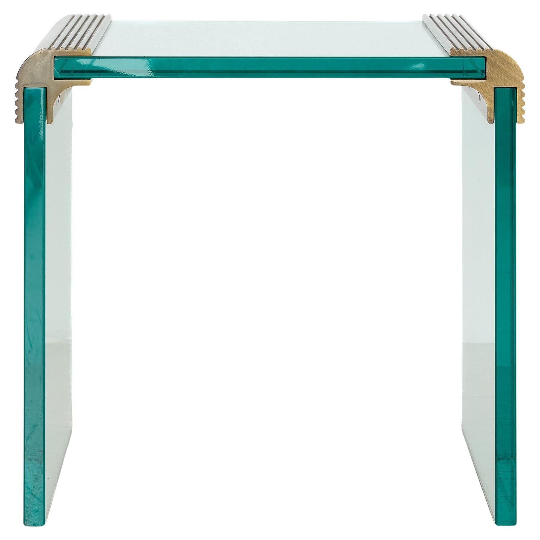 Vintage Bronze und Glas Wasserfall Beistelltisch im Angebot