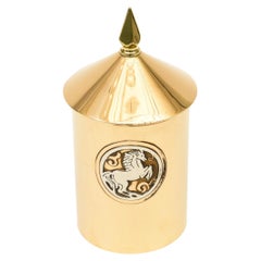 Vintage-Schatulle mit Pferdemotiv aus Bronze und Sterlingsilber von Silver Crest, 1950er Jahre